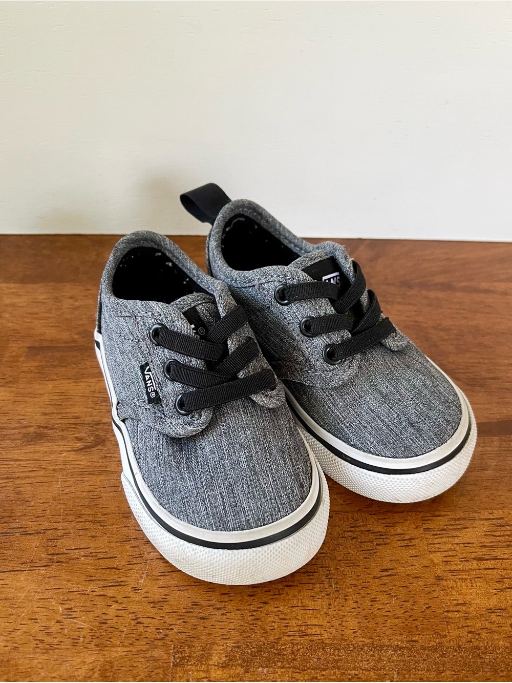 Vans Kids Heather Gray Canvas Lace-Up Sneakers